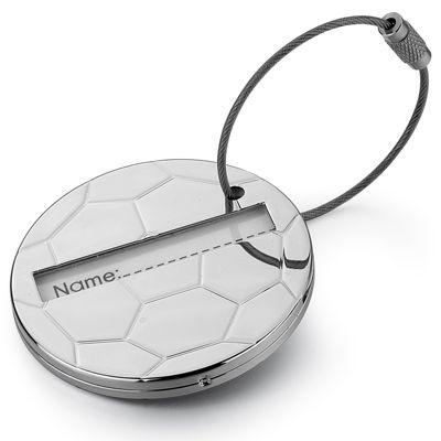 FOOTBALL METAL LUGGAGE TAG in Silver