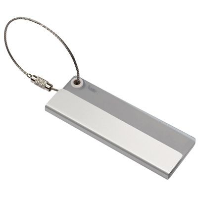 MATT SILVER METAL LUGGAGE TAG
