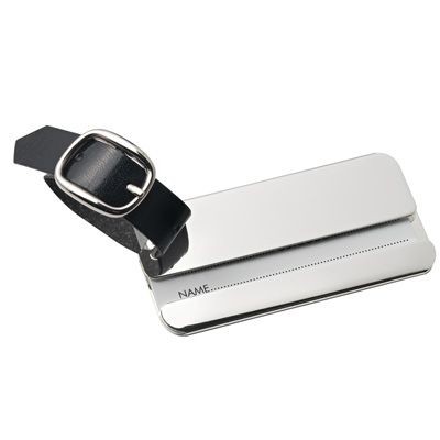 RECTANGULAR METAL LUGGAGE TAG in Silver