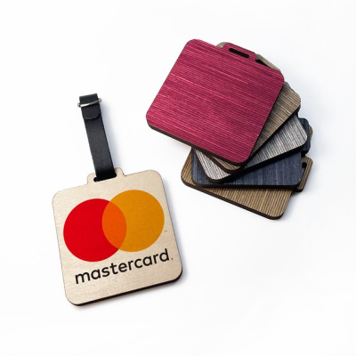 SQUARE WOOD PLY GOLF BAG TAG