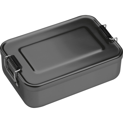 ALUMINIUM LUNCH BOX with Closure in Anthracite Grey