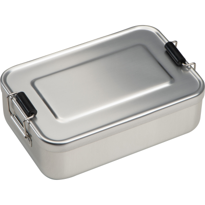ALUMINIUM LUNCH BOX with Closure in Silvergrey