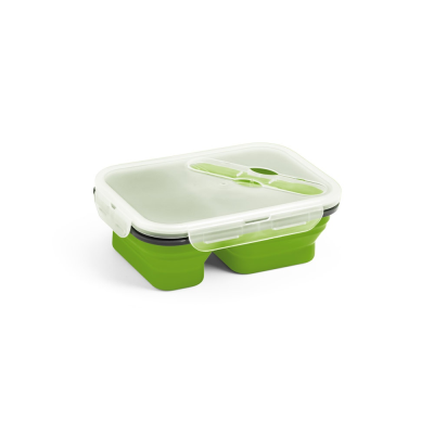 DILL LUNCH BOX RETRACTABLE HERMETIC BOX in Silicon & PP in Pale Green