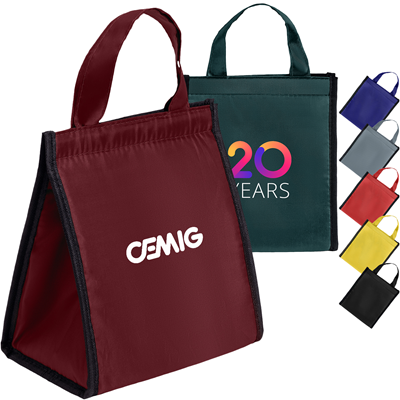 LUNCH BAG - 210D THERMAL INSULATED COOLER TOTE BAG with Self Fabric Handles