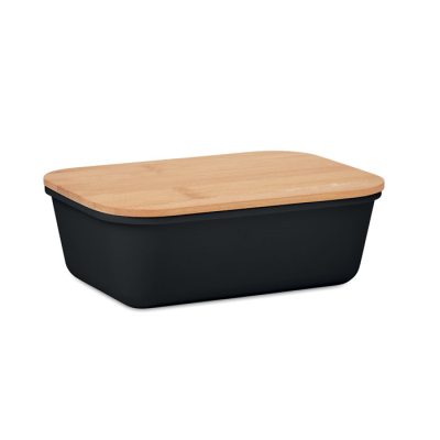 LUNCH BOX with Bamboo Lid in Black