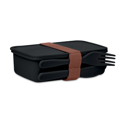 LUNCH BOX with Cutlery in Black