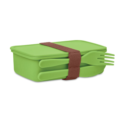 LUNCH BOX with Cutlery in Green