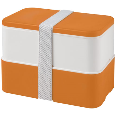 MIYO DOUBLE LAYER LUNCH BOX in White & Orange & White