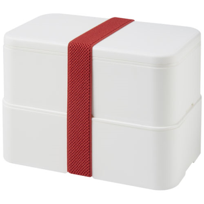 MIYO DOUBLE LAYER LUNCH BOX in White & White & Red