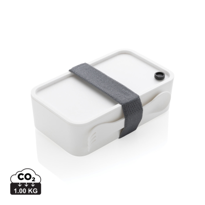 PP LUNCH BOX with Spork in White