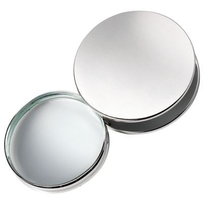 ROUND MAGNIFIER GLASS in Silver Chrome Metal
