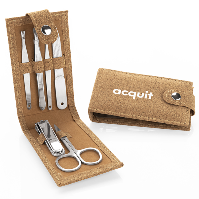 6 PIECE MANICURE SET in a Cork Pocket Case