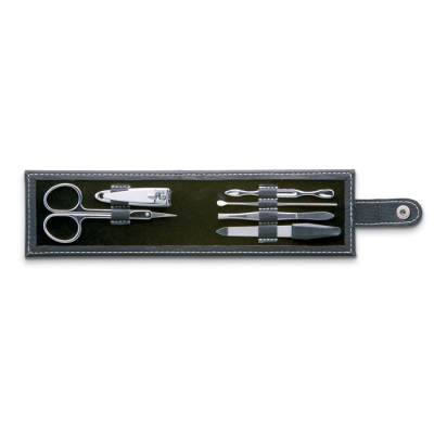 6-TOOL MANICURE SET in Pouch in Black