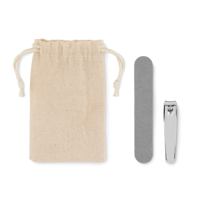 MANICURE SET in Pouch in Brown