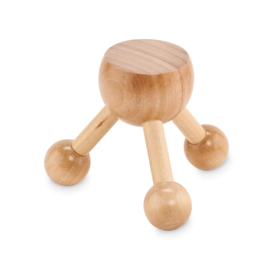 HAND HELD MASSAGER in Wood in Brown - PROMOTIONAL CORPORATE GIFT