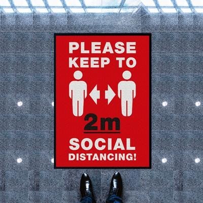 SOCIAL DISTANCING RED WORKPLACE MAT