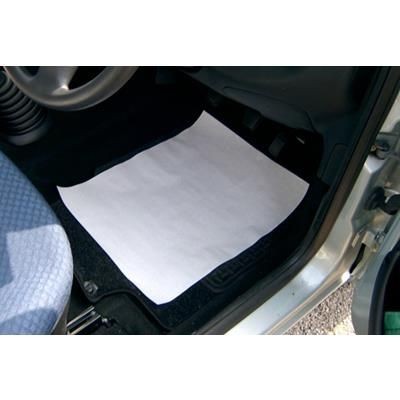 WHITE DISPOSABLE PAPER CAR MAT
