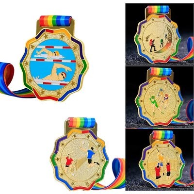 CUSTOM GOLD FOIL MEDAL FOR SCHOOL SPORTS EVENTS