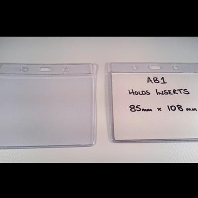 18MM HEADED CLEAR TRANSPARENT PVC BODIED LANDSCAPE ID BADGE HOLDER