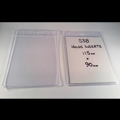 18MM HEADED CLEAR TRANSPARENT PVC BODIED PORTRAIT ID BADGE HOLDER