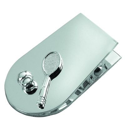 TENNIS METAL MEMO HOLDER CLIP in Silver