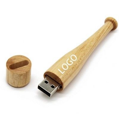 16GB NOVELTY WOOD BASEBALL BAT MODEL USB FLASH DRIVER - PROMOTIONAL CORPORATE GIFT