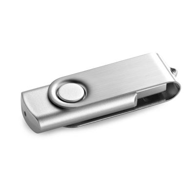 CLAUDIUS 4GB 4 GB USB FLASH DRIVE with Metal Clip in Satin Silver - PROMOTIONAL CORPORATE GIFT