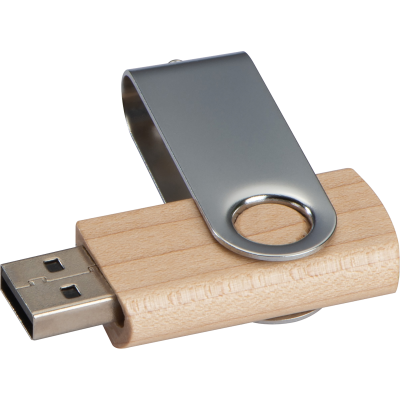 TWIST USB STICK with Light Wood Cover 8gb in Brown