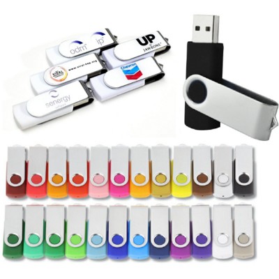 TWISTER USB FLASH DRIVE MEMORY STICK in Black & Silver