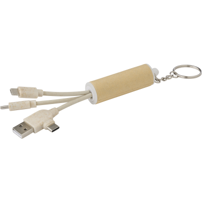 USB CHARGER KEYRING in Brown