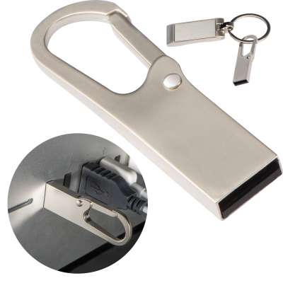 USB STICK LAS CRUCES 4 GB in Silver Grey  - PROMOTIONAL CORPORATE GIFT