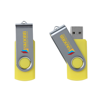 USB TWIST 8 GB in Yellow - PROMOTIONAL CORPORATE GIFT