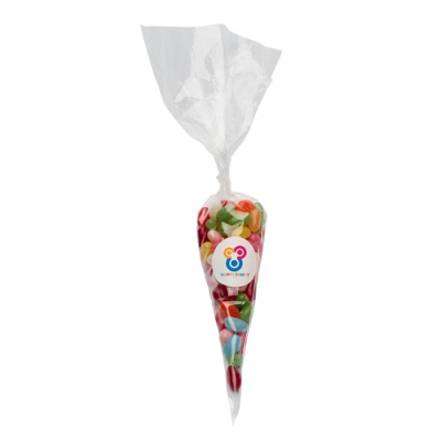 200G SWEETS CONES with Printed Label & Filled with Jelly Beans