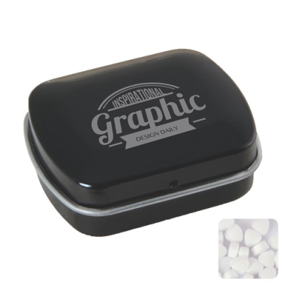 MINI HINGED MINTS TIN with Extra Strong Mints in Black