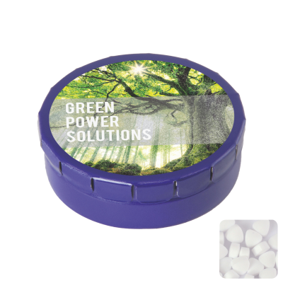 ROUND CLICK TIN with Sugar Free Mints in Blue