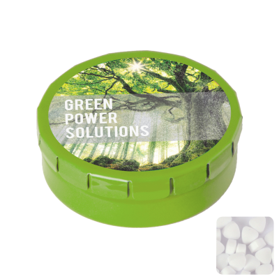 ROUND CLICK TIN with Sugar Free Mints in Pale Green