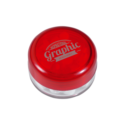 ROUND POT with Sugar Free Mints in Red
