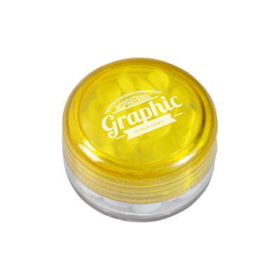 ROUND POT with Sugar Free Mints in Yellow