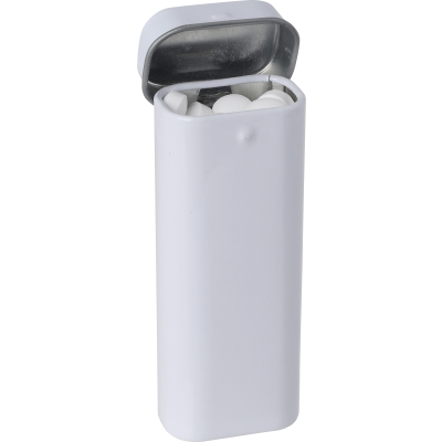 TALL HINGED TIN with Dextrose Mints in White