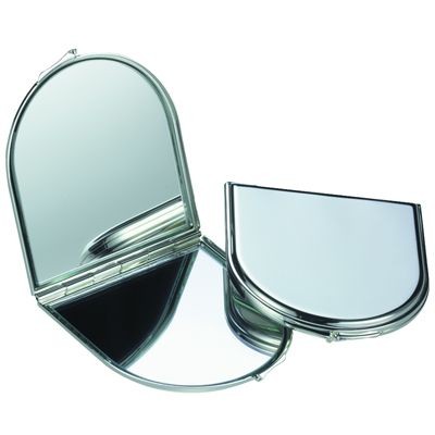 ARCH SHAPE HANDBAG MIRROR in Silver Chrome Metal