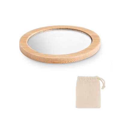 BAMBOO MAKE-UP MIRROR in Brown