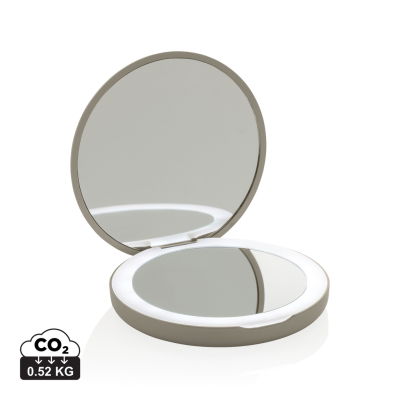 LUMORA RCS RECYCLED PLASTIC LED RE-CHARGEABLE MAKE-UP MIRROR in Beige
