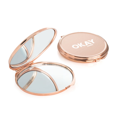 ROSE GOLD COLOUR DOUBLE COMPACT MIRROR