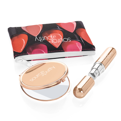 ROSE GOLD HANDBAG ESSENTIALS SET, 3PC
