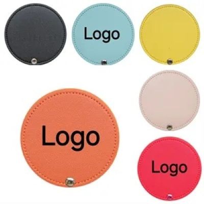 ROUND PORTABLE MAKEUP MIRROR with PU Leather Cover