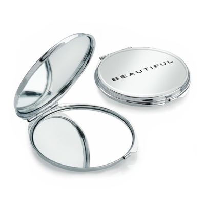 SILVER COLOUR DOUBLE COMPACT MIRROR
