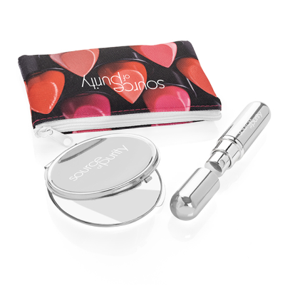 SILVER LOOK HAND HANDBAG SET, 3PC 