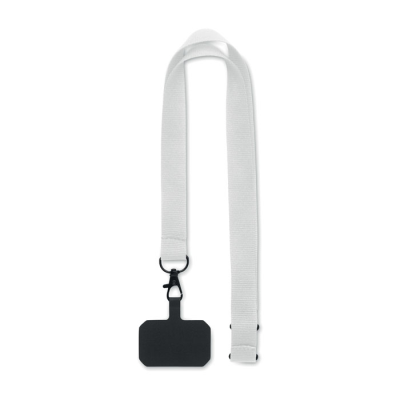 MOBILE PHONE HOLDER LANYARD in White
