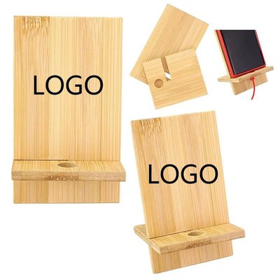 BAMBOO WOOD CELL PHONE STAND - PROMOTIONAL CORPORATE GIFT