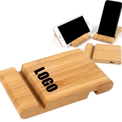 BAMBOO WOOD SINGLE TIER CELL MOBILE PHONE HOLDER